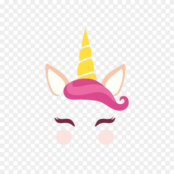Pretty pony unicorn face on transparent background PNG