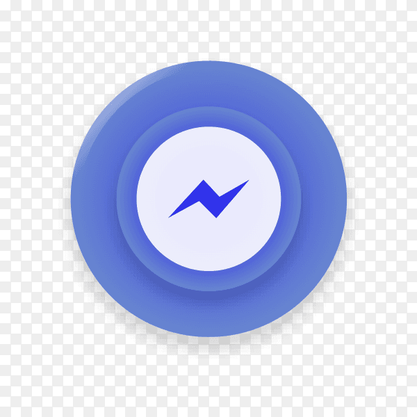 Realistic button with Messenger logo on transparent background PNG