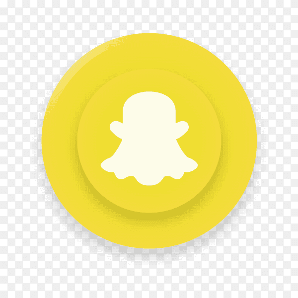 Realistic button with Snapchat logo on transparent background PNG