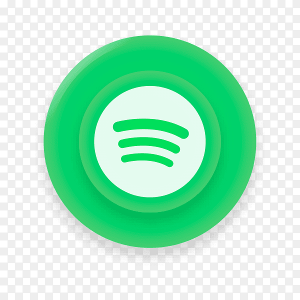 Realistic button with Spotify logo on transparent background PNG