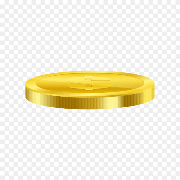 Realistic gold coin premium vector PNG