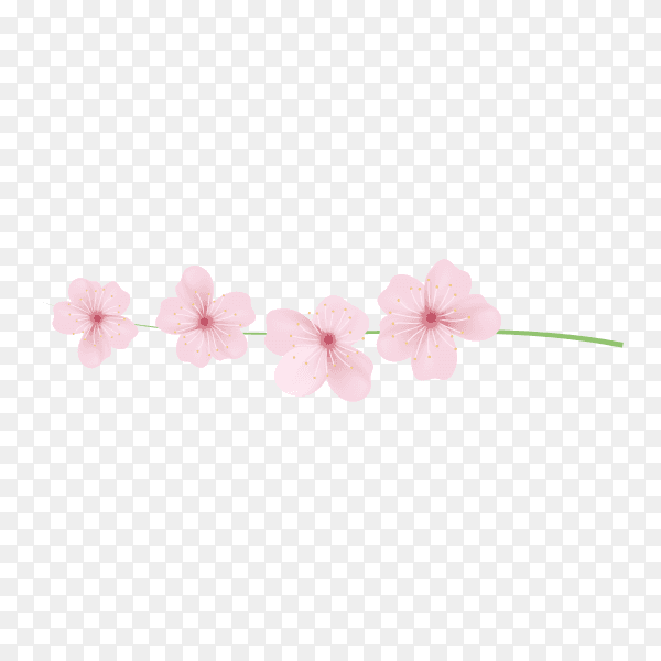 Realistic sakura branch tree mock up premium vector PNG