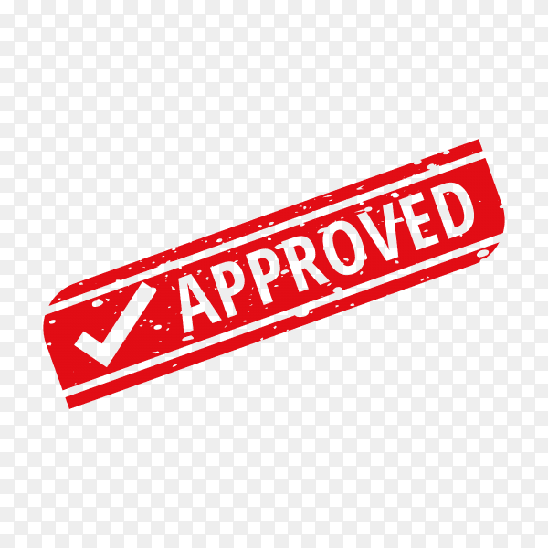 Red Approved stamp on transparent background PNG