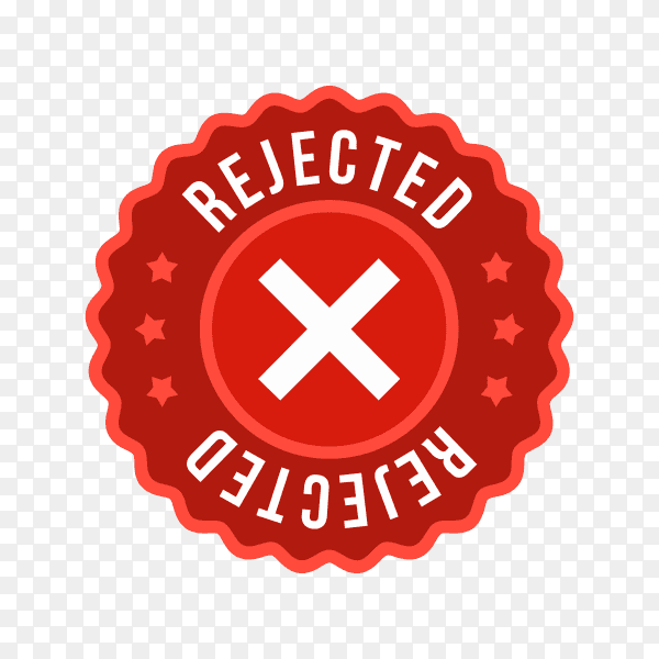 Rejected label sticker icon on transparent background PNG