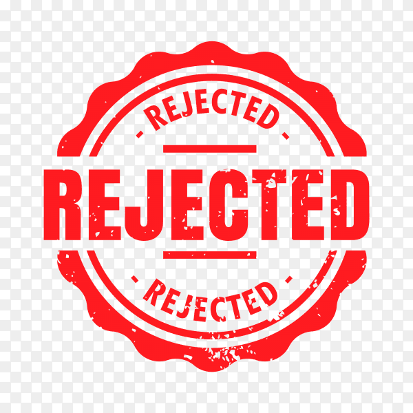 Rejected rubber stamp on transparent background PNG