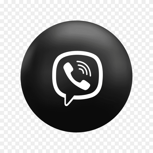 Round Viber icon in flat design on transparent background PNG