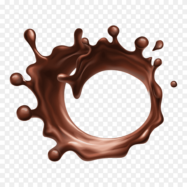 Splash and drop of melted dark and milk chocolate on transparent background PNG