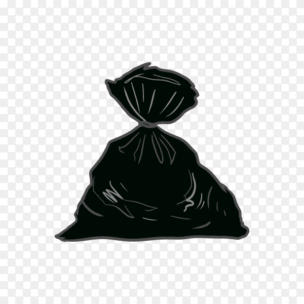 Trash bag isolated on transparent background PNG