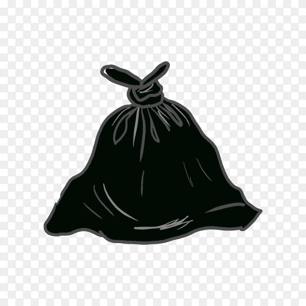 Trash black bag premium vector PNG