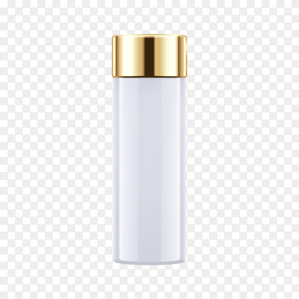 White cosmetic bottle on transparent background PNG