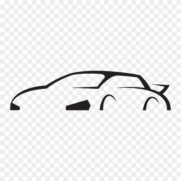 White silhouette car premium vector PNG