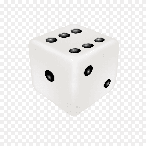 White win dice on transparent background PNG