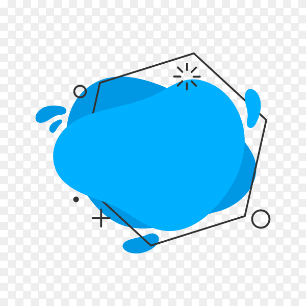 Abstract banner design in blue color on transparent background PNG