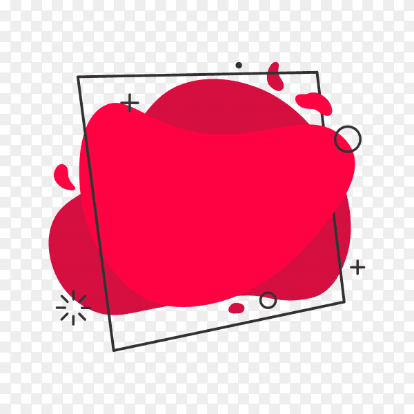 Abstract red banner design on transparent background PNG