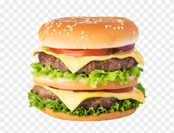 American hamburger isolated on transparent background PNG