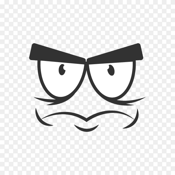 Angry expression isolated on transparent background PNG