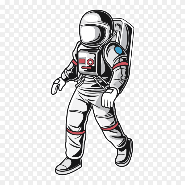 Astronaut in spacesuit illustration on transparent background PNG