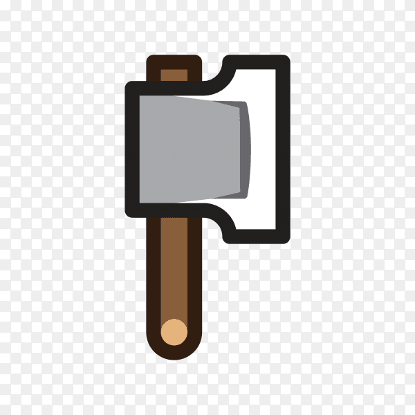 Axe for creating video game illustration on transparent PNG