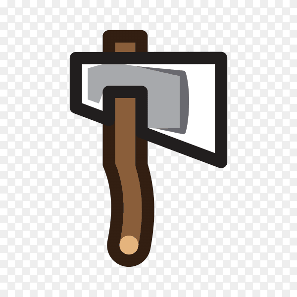 Axe for creating video game illustration on transparent background PNG