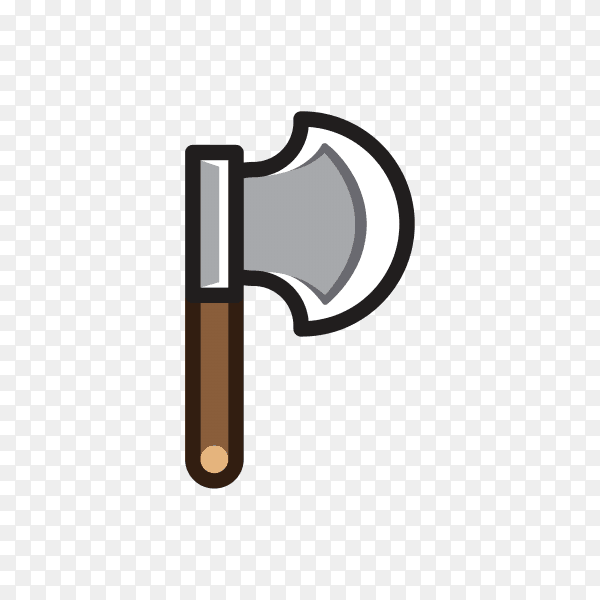 Axe for creating video game in flat design clipart PNG