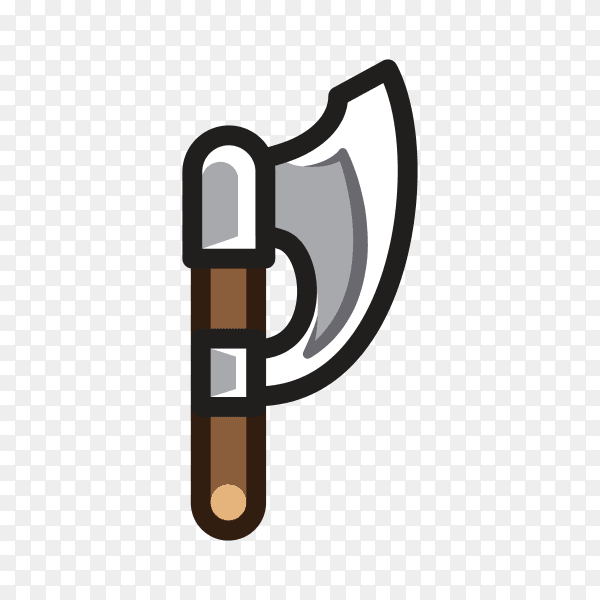 Axe for creating video game in flat design on transparent background PNG