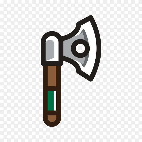 Axe for creating video game in flat design premium vector PNG