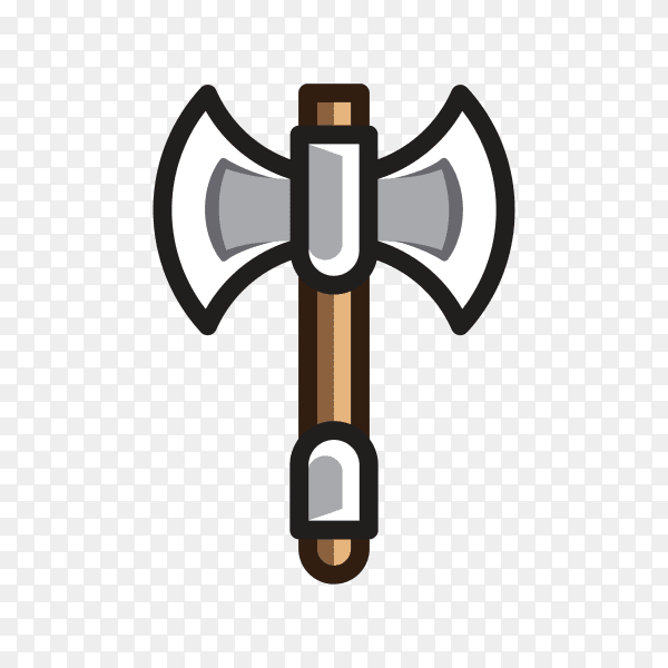 Axe for creating video game isolated on transparent background PNG
