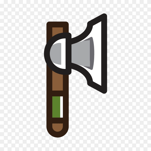 Axe for creating video game on transparent background PNG