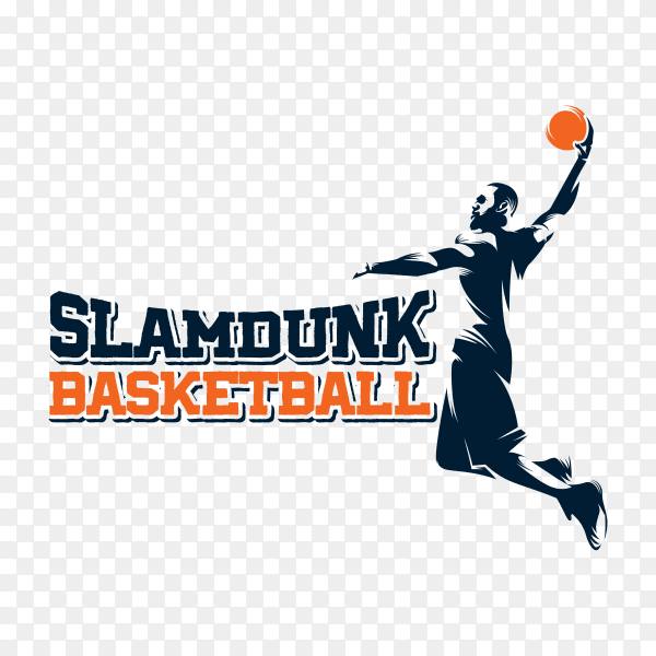 Basketball logo isolated on transparent background PNG