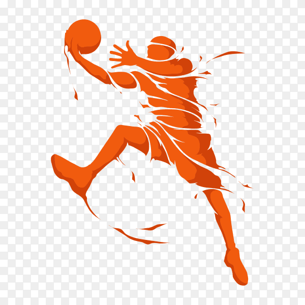 Basketball player isolated on transparent background PNG