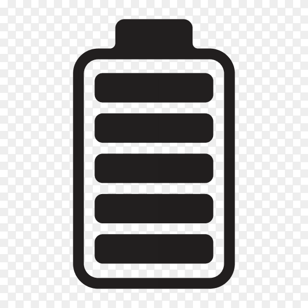 Battery charge level on transparent background PNG