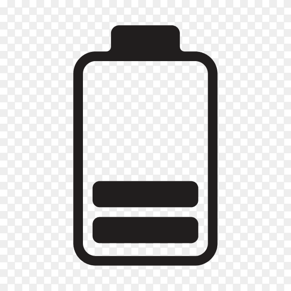 Battery icon on transparent background PNG