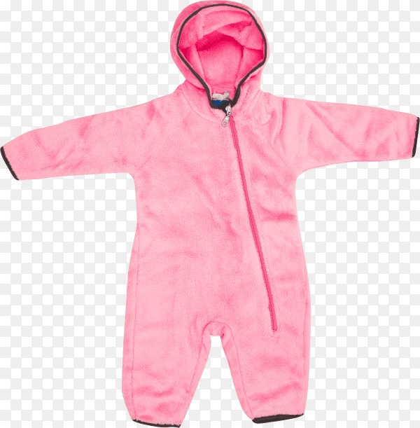 Beautiful pink Baby clothes for winter time on transparent background PNG