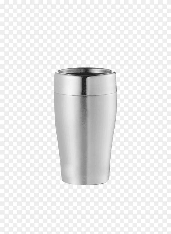 Big steel cup on transparent background PNG
