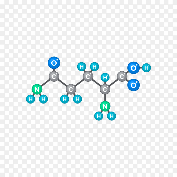 Bitmap Molecular structure of chemical substance on transparent PNG