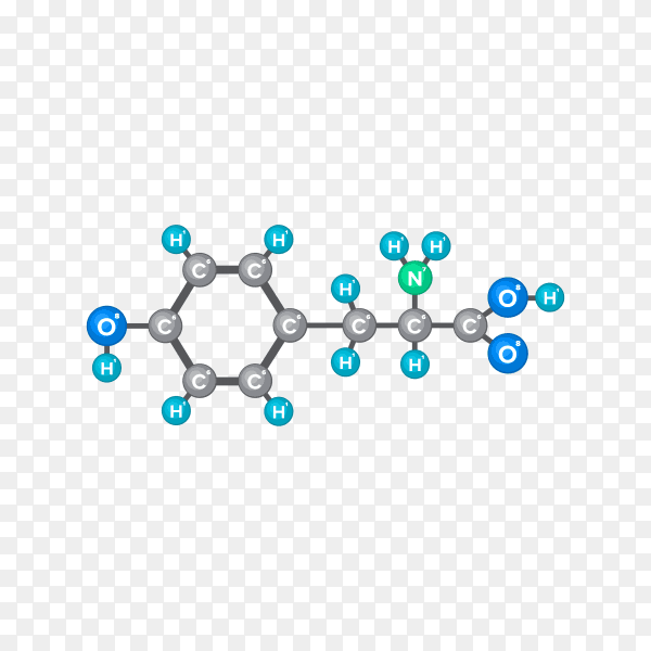 Bitmap Molecular structure of chemical substance on transparent background PNG