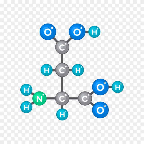 Bitmap Molecular structure of chemical substance premium vector PNG