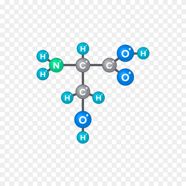Bitmap Molecular structure of chemical substance with flat design on transparent background PNG