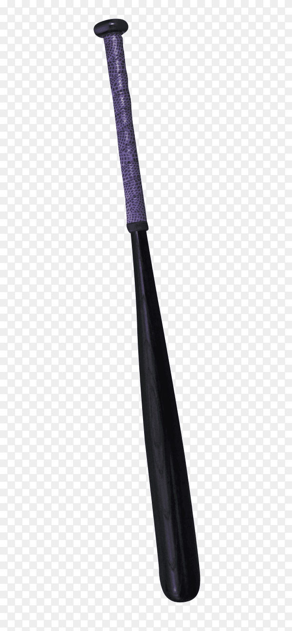Black baseball bat isolated on transparent background PNG