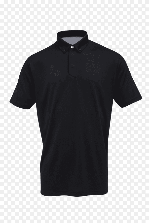 Black t-shirt for man on transparent background PNG