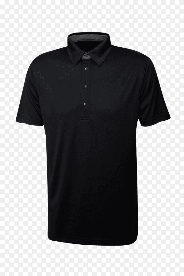 Black t-shirt isolated on transparent background PNG