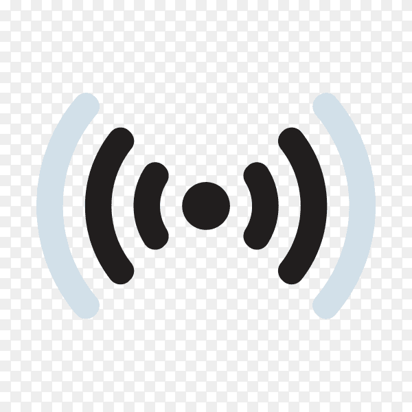 Black wireless icon template on transparent background PNG