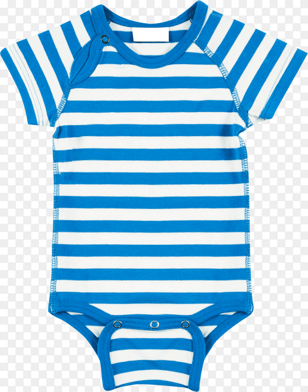 Blue Baby Ringer T shirt on transparent background PNG