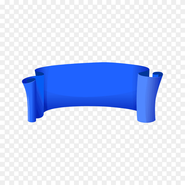 Blue banner template on transparent background PNG