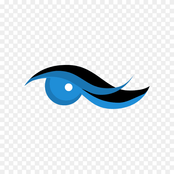 Blue eye icon on transparent background PNG
