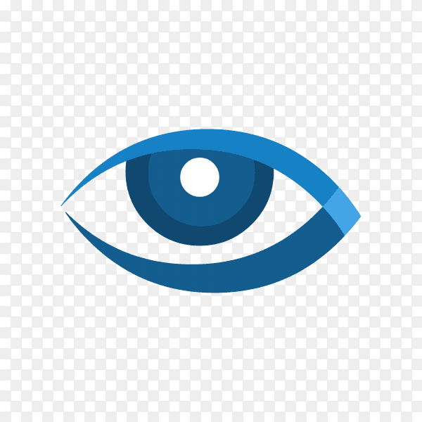Blue eye illustration on transparent background PNG