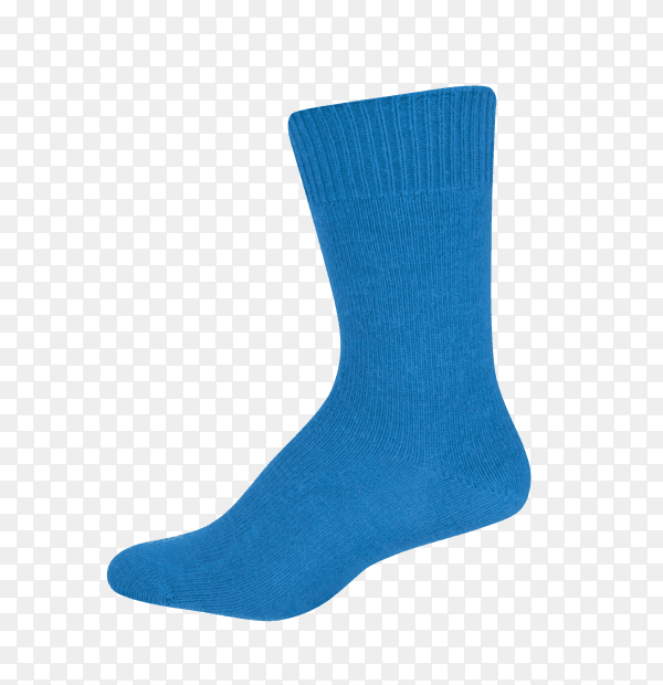Blue sock isolated on transparent background PNG