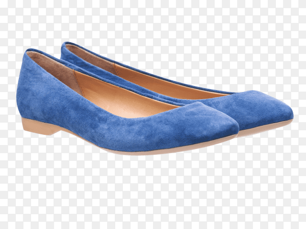 Blue suede pumps on transparent background PNG