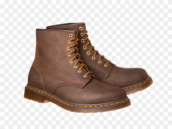 Brown boots isolated on transparent background PNG