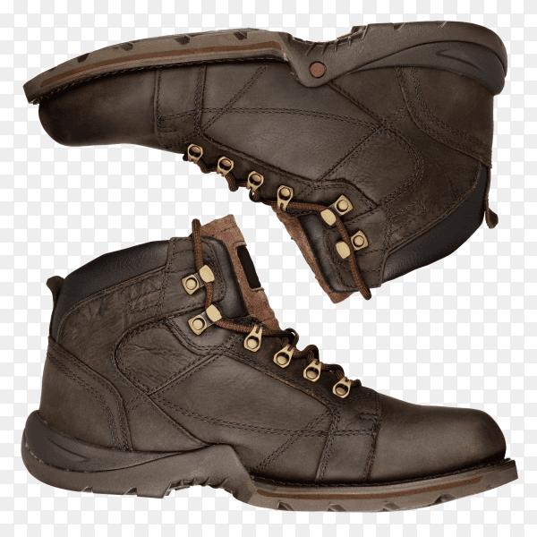 Brown boots on transparent background PNG